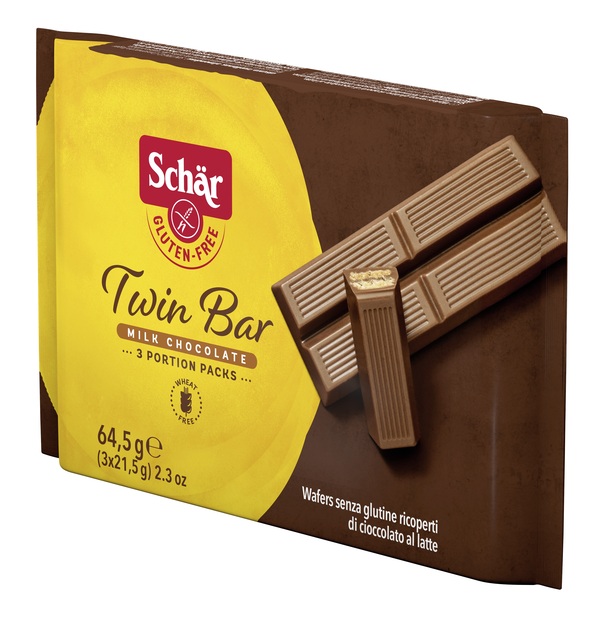 SCHAR TWIN BAR WAFERS RICOPERTI DI CIOCCOLATO AL LATTE 3 PEZZI DA 21,5 G - farmacia187.it