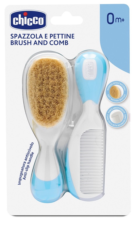 CHICCO SPAZZOLA + PETTINE AZZURRO - farmacia187.it