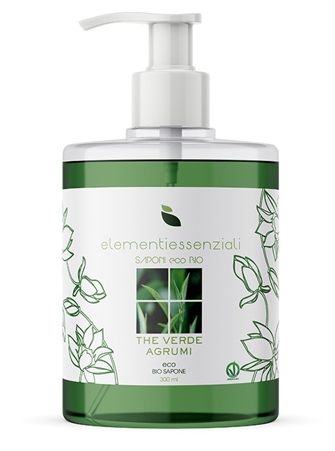 ELEMENTIESSENZIALI SAPONE ECO BIO THE VERDE AGRUMI 300ML - farmacia187.it