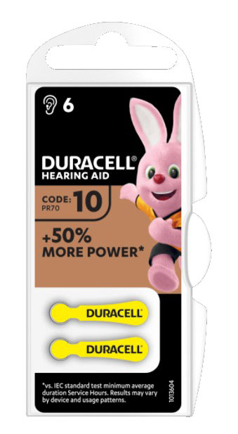 DURACELL ACTIVAIR HEARING AID EASY TAB 10 GIALLO BATTERIA PER APPARECCHIO ACUSTICO 6 PEZZI - farmacia187.it