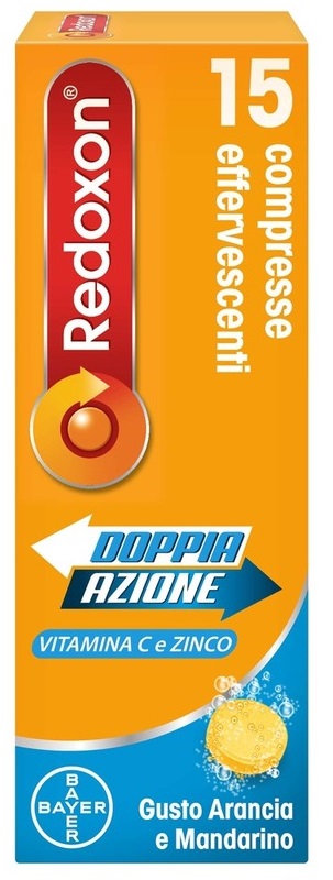 REDOXON DOPPIA AZIONE 15 COMPRESSE EFFERVESCENTI VITAMINA C ZINCO ARANCIA E MANDARINO 45,78 G - farmacia187.it