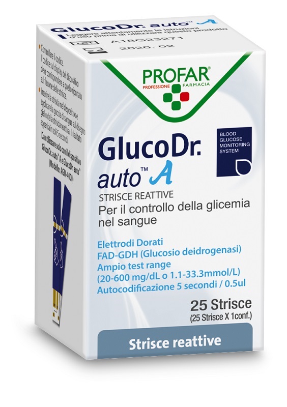 GLUCO DR AUTO GLICEMIA 25 STRISCE PROFAR - farmacia187.it