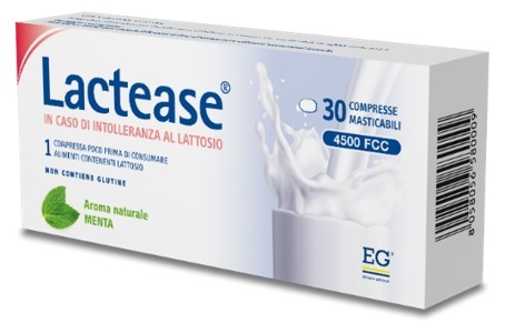 LACTEASE 4500 FCC AROMA MENTA 30 COMPRESSE MASTICABILI - farmacia187.it