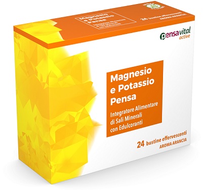 MAGNESIO E POTASSIO ARANCIA PENSA 24 BUSTINE EFFERVESCENTI - farmacia187.it