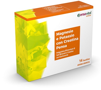 MAGNESIO E POTASSIO CON CREATINA ARANCIA PENSA 14 BUSTINE - farmacia187.it