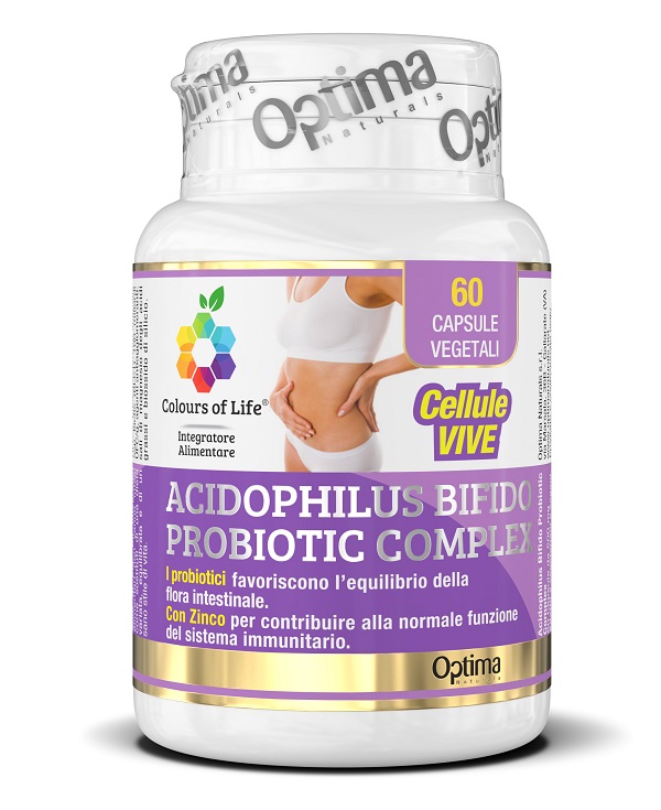 COLOURS OF LIFE ACIDOPHILUS BIFIDO COMPLEX 60 CAPSULE VEGETALI 500 MG - farmacia187.it