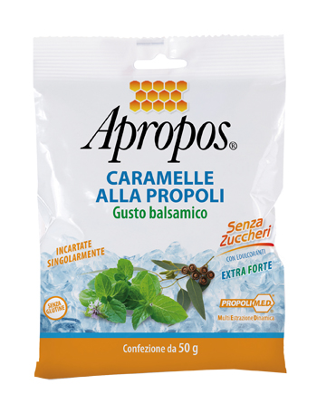 APROPOS CARAMELLE DURE ALLA PROPOLI BALSAMICHE SENZA ZUCCHERO 50 G - farmacia187.it