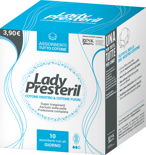 LADY PRESTERIL COTONE DENTRO & COTONE FUORI 10 ASSORBENTI CON ALI GIORNO PROMO - farmacia187.it
