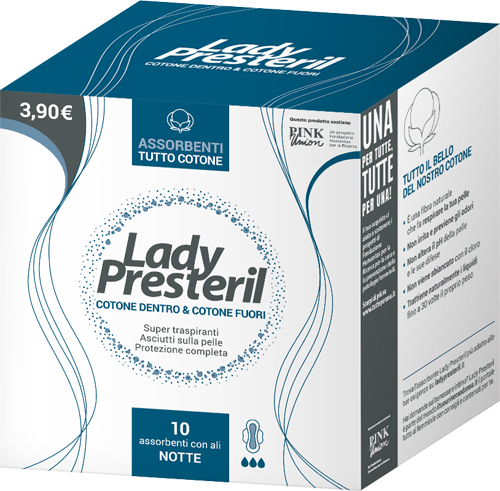 LADY PRESTERIL COTONE DENTRO & COTONE FUORI 10 ASSORBENTI CON ALI NOTTE PROMO - farmacia187.it