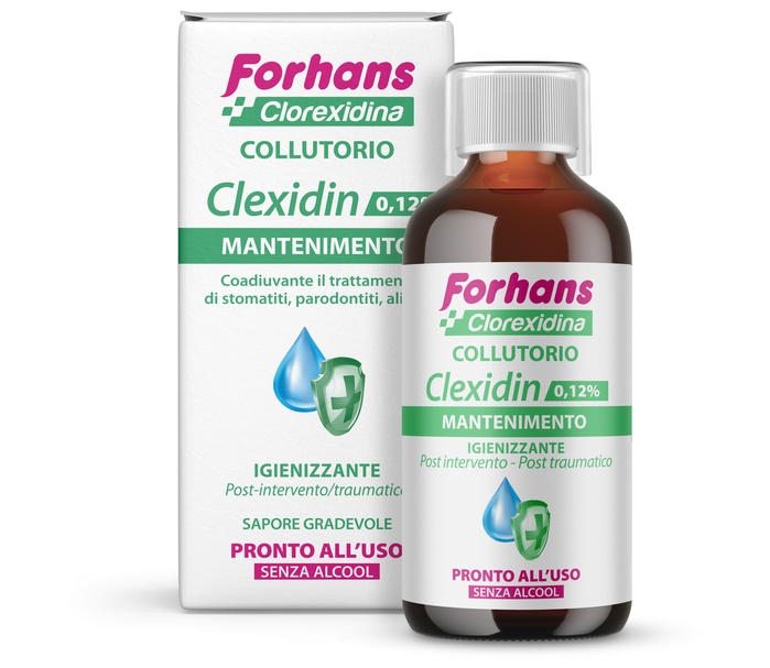 FORHANS COLLUTORIO CON CLOREXIDINA 0,12 CLEXIDIN SENZA ALCOOL 200 ML - farmacia187.it