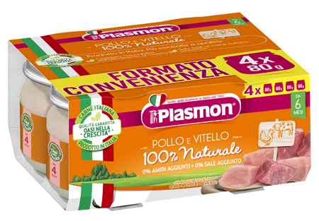 PLASMON OMOGENEIZZATO POLLO VITELLO 4 PEZZI 80 G - farmacia187.it