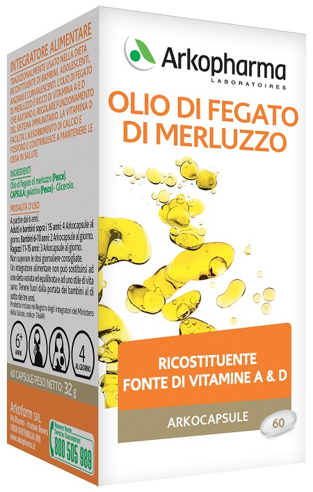 ARKO CAPSULE OLIO FEGATO MERLUZZO 60 CAPSULE - farmacia187.it