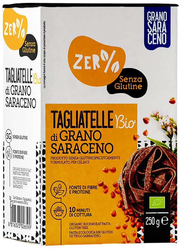 ZERO% GLUTINE TAGLIATELLE A NIDO DI GRANO SARACENO INTEGRALESENZA GLUTINE BIO 250 G - farmacia187.it