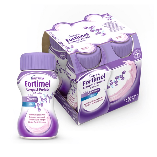NUTRICIA FORTIMEL COMPACT PROTEIN GUSTO FRUTTI DI BOSCO 4 BOTTIGLIE DA 125 ML - farmacia187.it