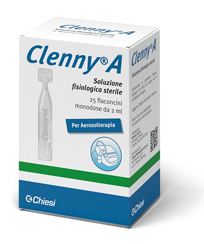 CLENNY A SOLUZIONE FISIOLOGICA STERILE PER AEROSOLTERAPIA 25 FLACONCINI MONODOSE DA 2 ML - farmacia187.it