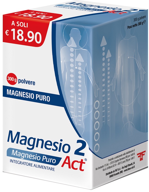 MAGNESIO 2 MAGNESIO PURO ACT POLVERE 300 G - farmacia187.it