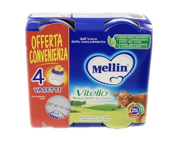 MELLIN OMOGENEIZZATO VITELLO 4 PEZZI X 80 G - farmacia187.it