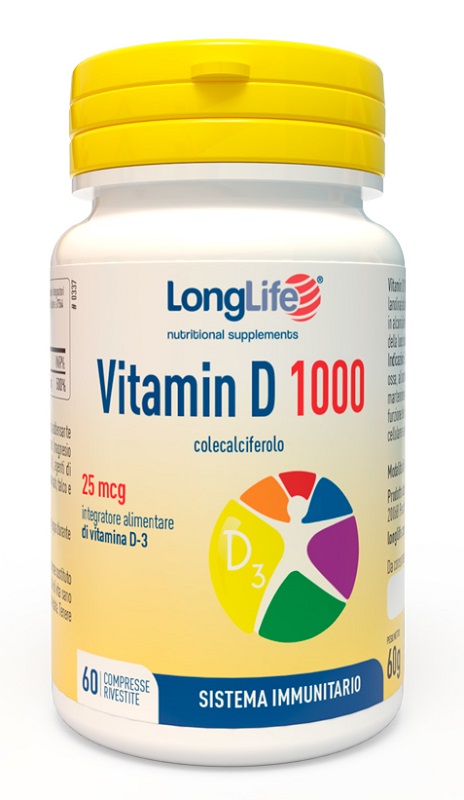 LONGLIFE VITAMIN D 1000UI 60 COMPRESSE RIVESTITE - farmacia187.it