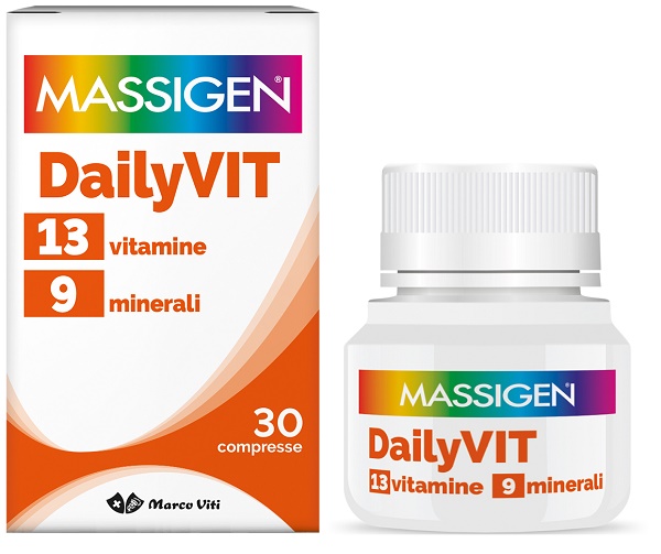 MASSIGEN DAILYVIT 12 VITAMINE 11 MINERALI 30 COMPRESSE RIVESTITE - farmacia187.it