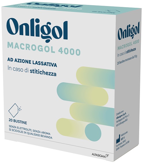 ONLIGOL MACROGOL 4000 20 BUSTINE 10 G SENZA ZUCCHERO - farmacia187.it