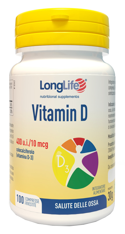 LONGLIFE VITAMIN D 400UI 100 COMPRESSE RIVESTITE - farmacia187.it