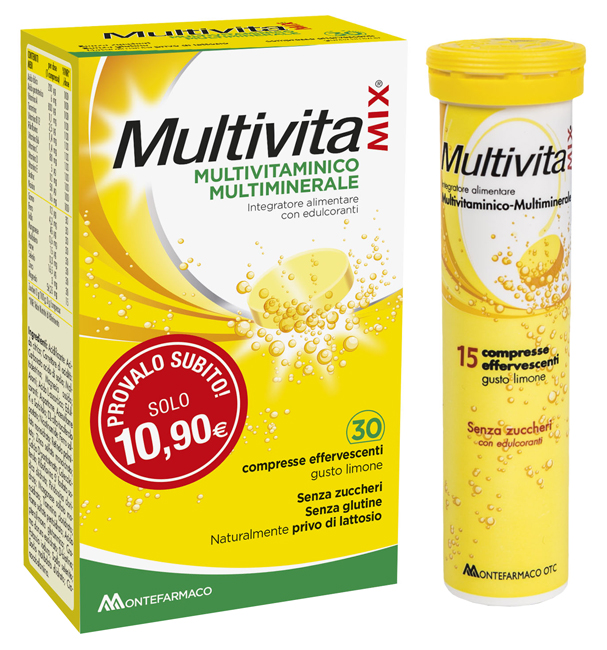 MULTIVITAMIX SENZA ZUCCHERO 30 COMPRESSE EFFERVESCENTI - farmacia187.it