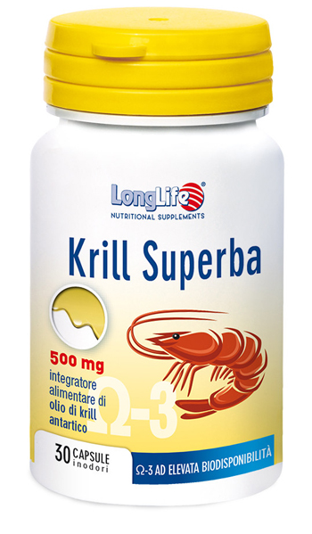 LONGLIFE KRILL SUPERBA 30 CAPSULE INODORI DA 600 MG - farmacia187.it
