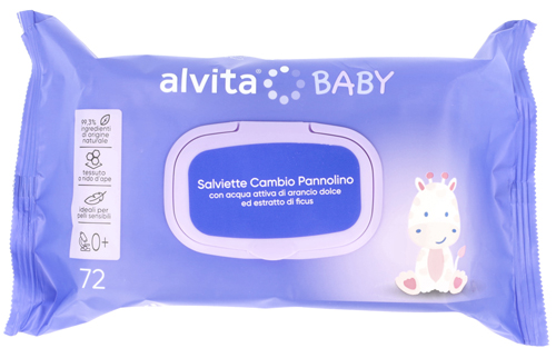 ALVITA BABY SALVIETTE CAMBIO PANNOLINO 72 PEZZI - farmacia187.it
