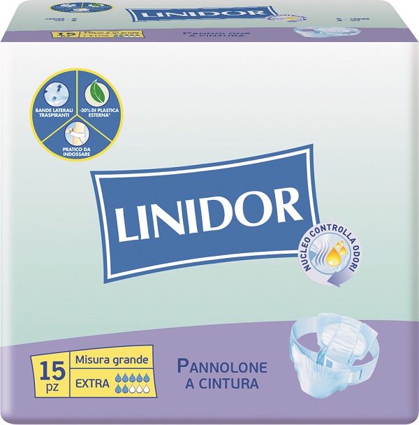PANNOLONE LINIDOR A CINTURA EXTRA MISURA GRANDE 15 PEZZI - farmacia187.it