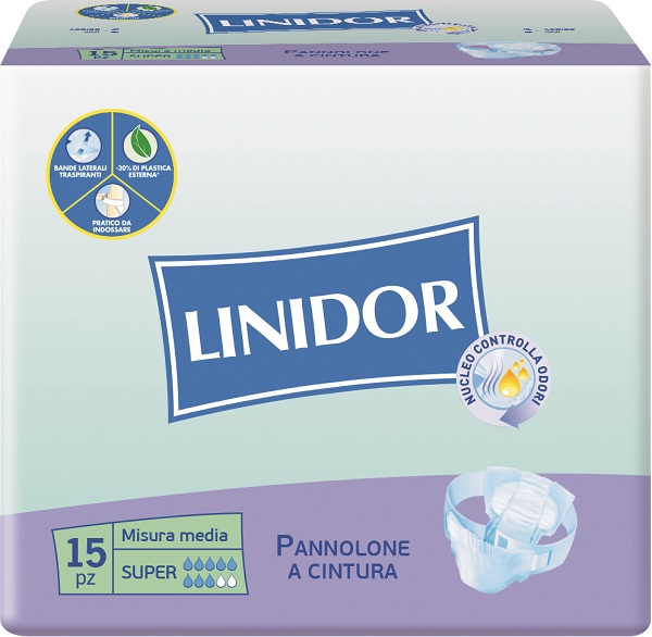 PANNOLONE LINIDOR SUPER PANNOLINO A CINTURA MM 15 PEZZI - farmacia187.it