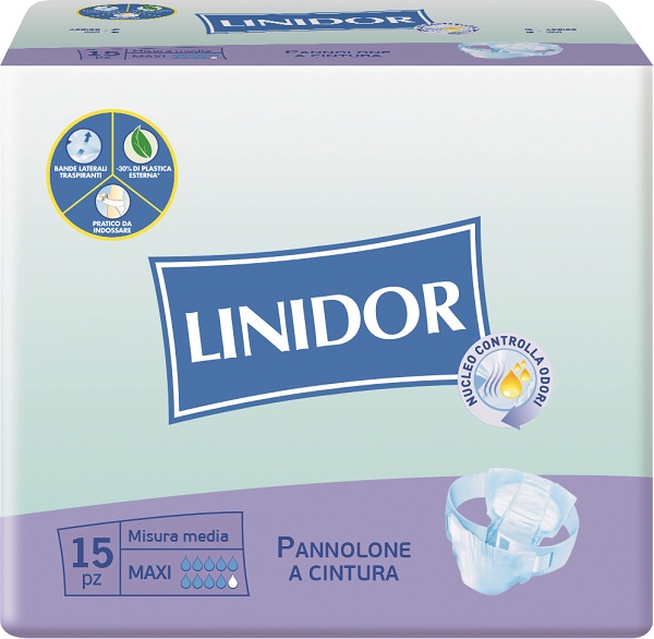 PANNOLONE LINIDOR A CINTURA MAXI MISURA MEDIA 15 PEZZI - farmacia187.it