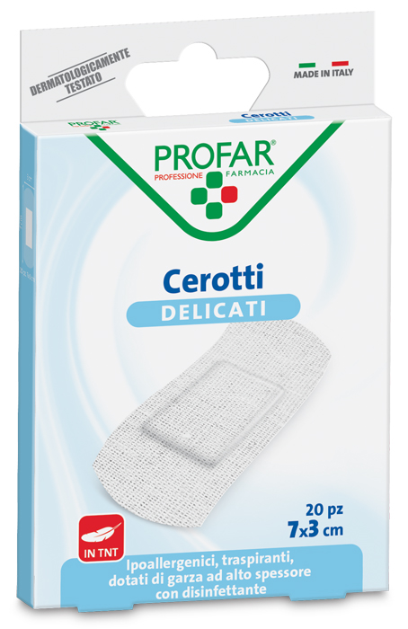 CEROTTO TESSUTO NON TESSUTO DELICATO GRANDI 7X3 CM 20 PEZZI PROFAR - farmacia187.it