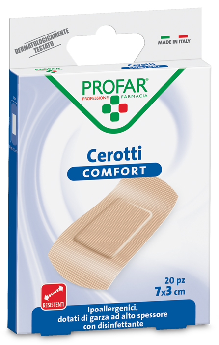 CEROTTO COMFORT GRANDE 7X3 CM 20 PEZZI PROFAR - farmacia187.it