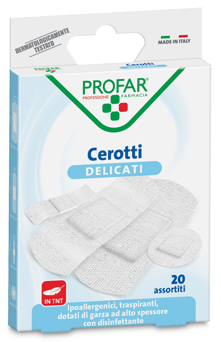 CEROTTO TESSUTO NON TESSUTO DELICATO ASSORTITI 20 PEZZI PROFAR - farmacia187.it
