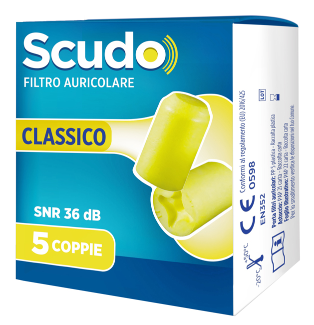 SCUDO FILTRO AURICOLARE CLASSICO SNR 36 DB 7-12MM 5 PAIA - farmacia187.it