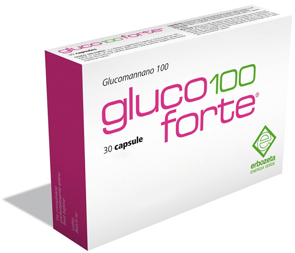 GLUCO 100 FORTE GLUCOMANNANO 100 30 CAPSULE DA 900 MG - farmacia187.it