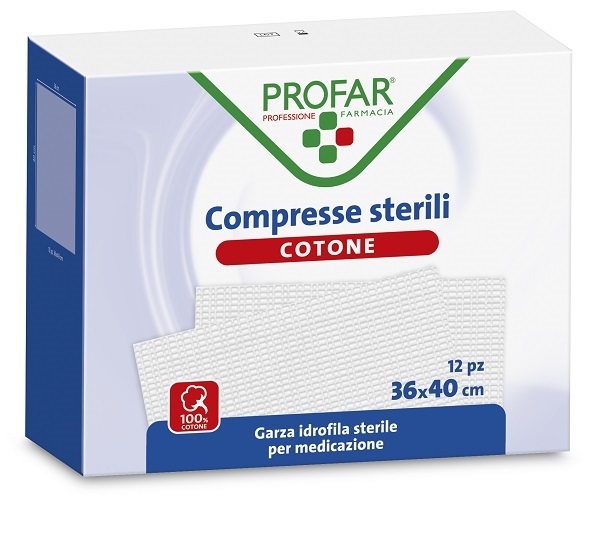 GARZA IDROFILA PROFAR COMPRESSA STERILE 36X40 CM 12 PEZZI - farmacia187.it