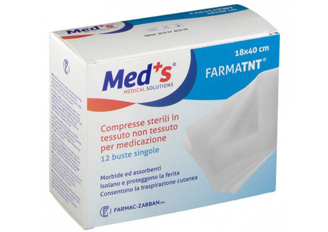 GARZA COMPRESSA MEDS TESSUTO NON TESSUTO 18X40CM 12 PEZZI - farmacia187.it