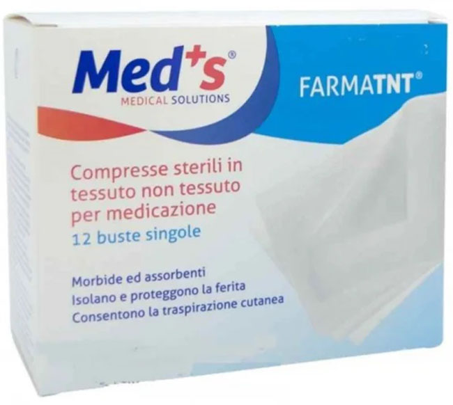 GARZA COMPRESSA MEDS TESSUTO NON TESSUTO PEEL OPEN 10X10CM 12 PEZZI - farmacia187.it