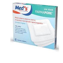 CEROTTO MEDS FARMAPORE STERILE CON TAMPONE DI GARZA CENTRALE E BORDI ADESIVI 6X9 CM 5 PEZZI - farmacia187.it