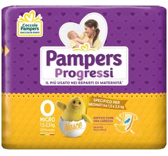 PAMPERS PROGRESSI MICRO PANNOLINI PER BAMBINI 24 PEZZI - farmacia187.it