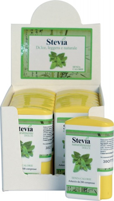STEVIA EDULCORANTE 200 COMPRESSE DISPLAY CONTENENTE 14 DISPENSER - farmacia187.it