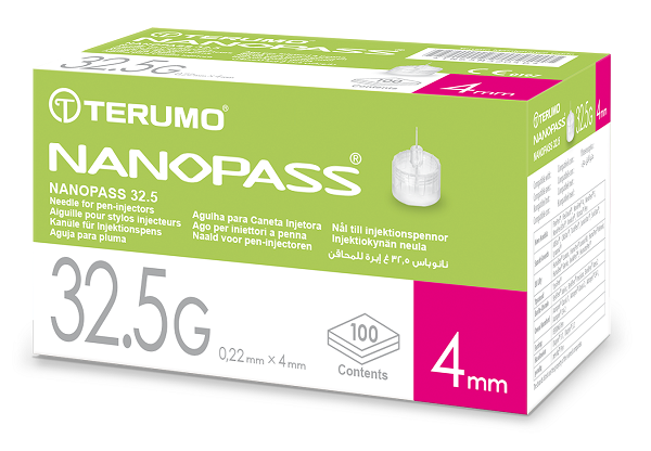 AGO PER PENNA DA INSULINA NANOPASS 32,5 GAUGE LUNGHEZZA 4 MM 100 PEZZI - farmacia187.it