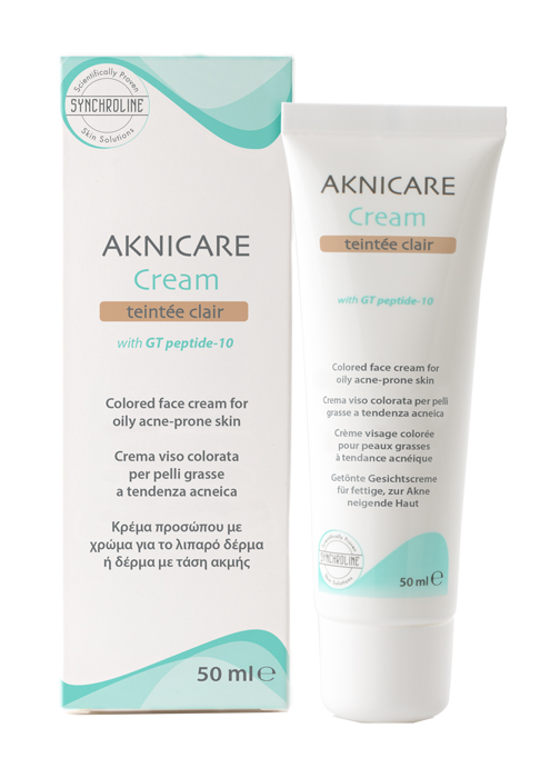 CREMA TRATTANTE COLORATA PER PELLE ACNEICA AKNICARE CREAM TEINTEE CLAIR TUBETTO 50 ML - farmacia187.it