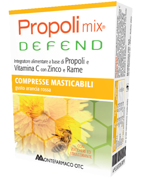PROPOLI MIX DEFEND 30 COMPRESSE MASTICABILI GUSTO ARANCIA - farmacia187.it