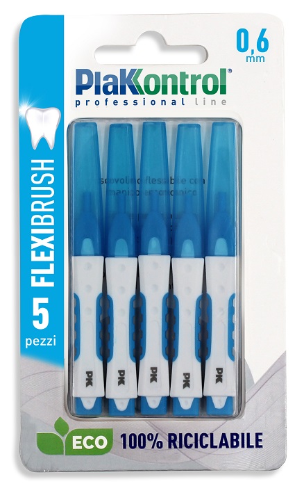 PLAKKONTROL SCOVOLINO INTERDENTALE FLEXI BRUSH06 BLISTER 5 PEZZI - farmacia187.it
