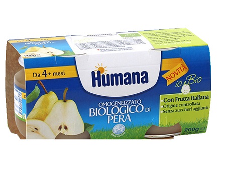 HUMANA OMOGENEIZZATO PERA BIO 2 VASETTI 100 G - farmacia187.it