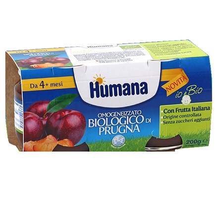 HUMANA OMOGENEIZZATO PRUGNA BIO 2 VASETTI 100 G - farmacia187.it
