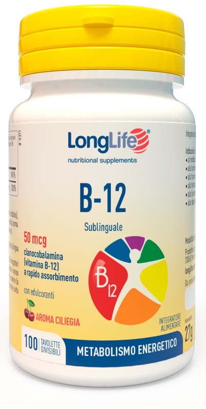 LONGLIFE B12 50MCG SUBLINGUALE 100 TAVOLETTE - farmacia187.it