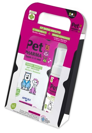 PET IN PHARMA KIT BAGNO ASCIUTTO 12 PANNI + 1 MOUSSE IGIENIZZANTE - farmacia187.it